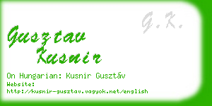gusztav kusnir business card